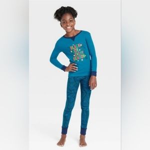 Wondershop Kids Black Joy Every Season Print 2 Piece Pajama Set Size 6 Blue